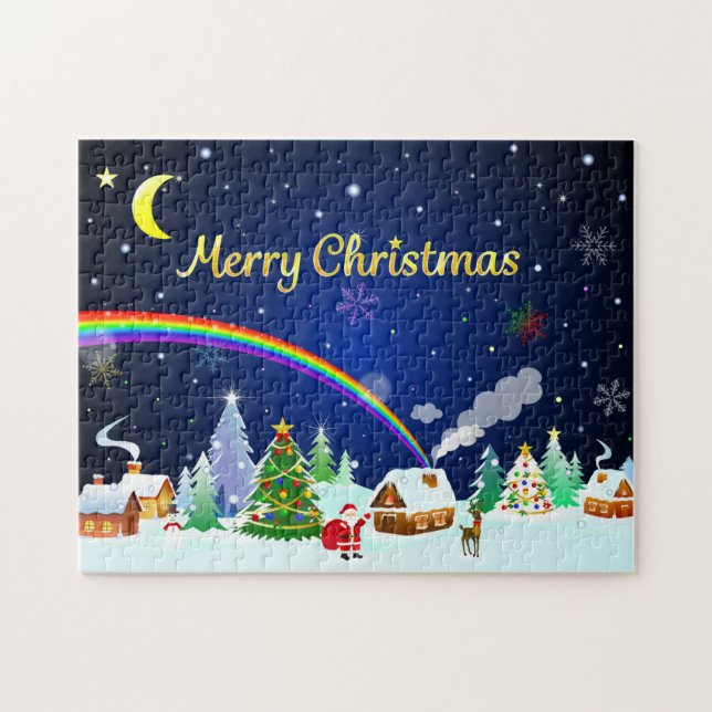 Puzzle Joyeux Noël avec Crescent Moon (Horizontal)