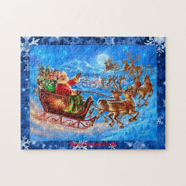 Puzzle Joyeux Noël Challenger Personnaliser Cadeau Texte (Horizontal)