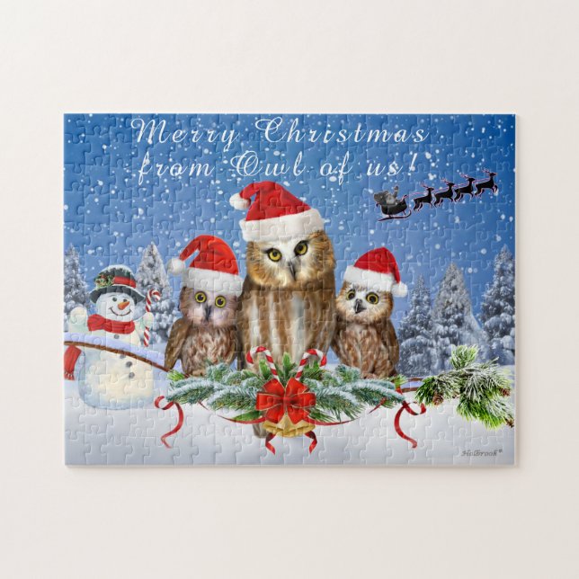 PUZZLE JOYEUX NOËL DU HIBOU DES USA ! (Horizontal)