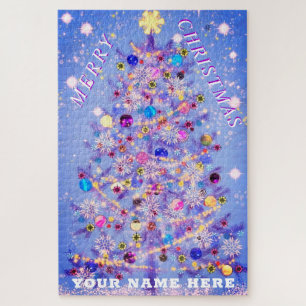Puzzle Joyeux Noël Festif Arbre de Noël - Votre nom