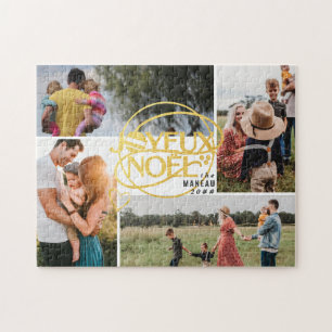 Puzzle Joyeux Noel French Christmas Four Photo Collage