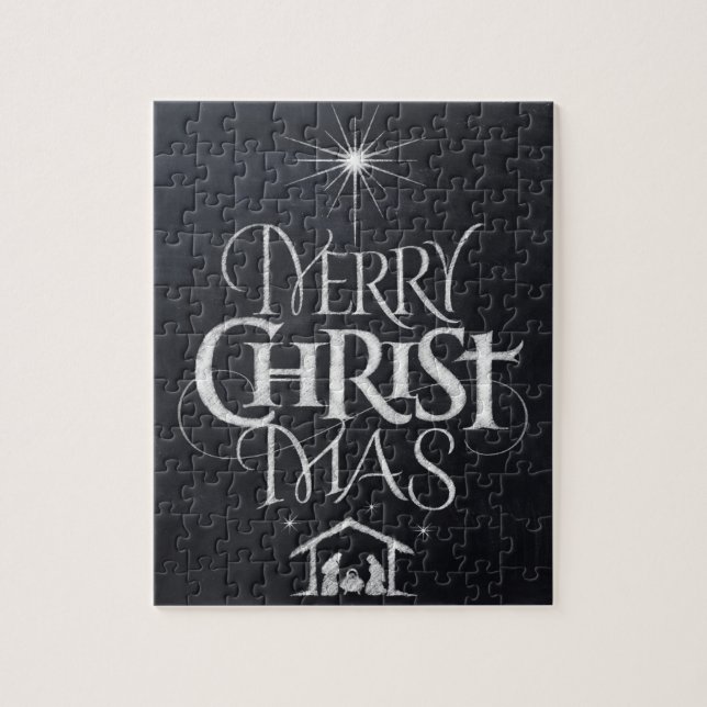 Puzzle Joyeux Noël Noir Chalk (Vertical)