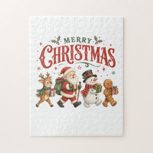 Puzzle Joyeux Noël Père Noël et ses Amis