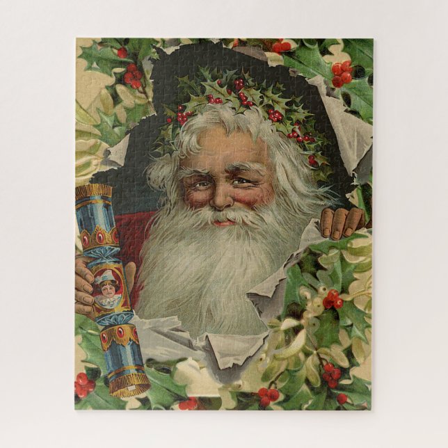 Puzzle Joyeux Noël Père Noël Holly (Vertical)