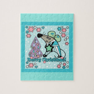 Puzzle Joyeux Noël Symbole du Nouvel An Souris Caricature