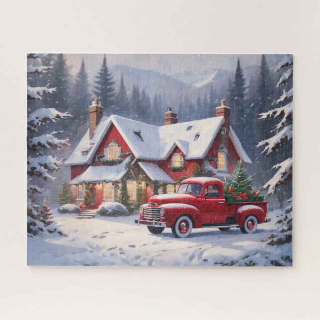 Puzzle Joyeux Noël Vintage Cottage (Horizontal)