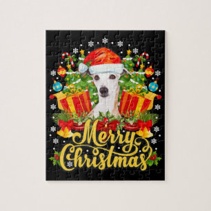 Puzzle Joyeux Noël Whippet papa Noël