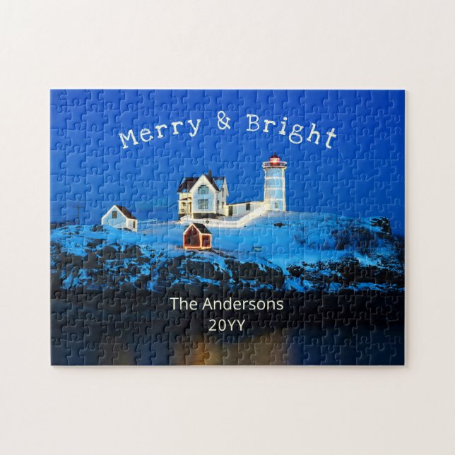 Puzzle Joyeux phare Nubble brillant (Horizontal)