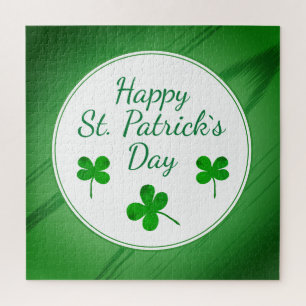 Puzzle Joyeux Saint Patrick`s Day Shamrock vert irlandais