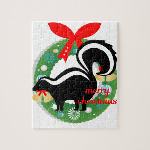 Puzzle joyeux skunk de noël