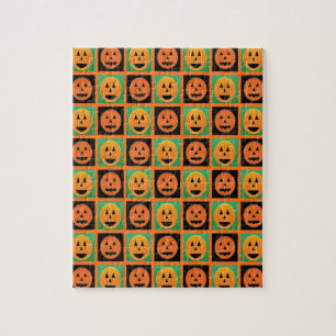 Puzzle Joyeux visage de citrouille Halloween