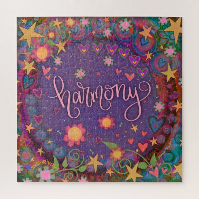 Puzzle Joyful Trendy Harmony Heart Floral Inspirivity (Vertical)