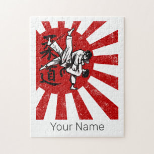 Puzzle Judo Martial Arts Japonais Vintage Retro Design