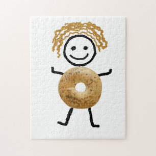 Puzzle juif d'enfant de bagel de cadeau
