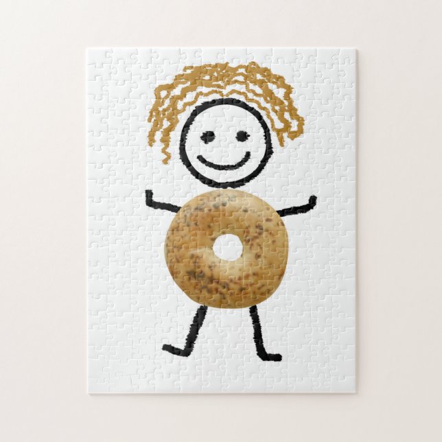 Puzzle juif d'enfant de bagel de cadeau (Vertical)