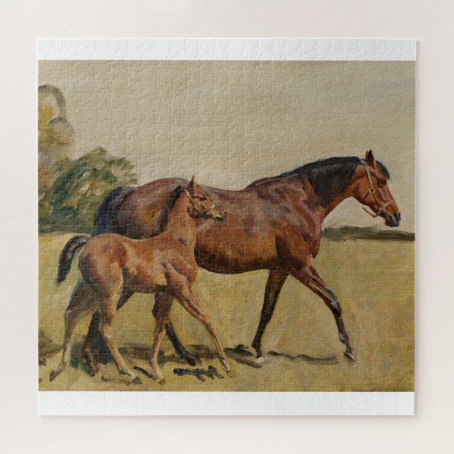 Puzzle Jument et poulain par Munnings (Horizontal)