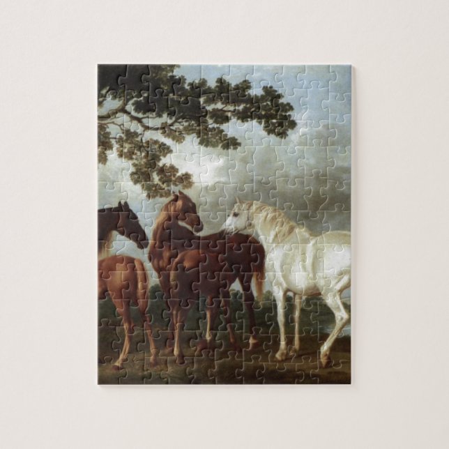 Puzzle Juments et poulains dans un paysage George Stubbs (Vertical)