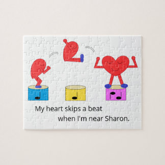 Puzzle Jumping Heart in Love: White