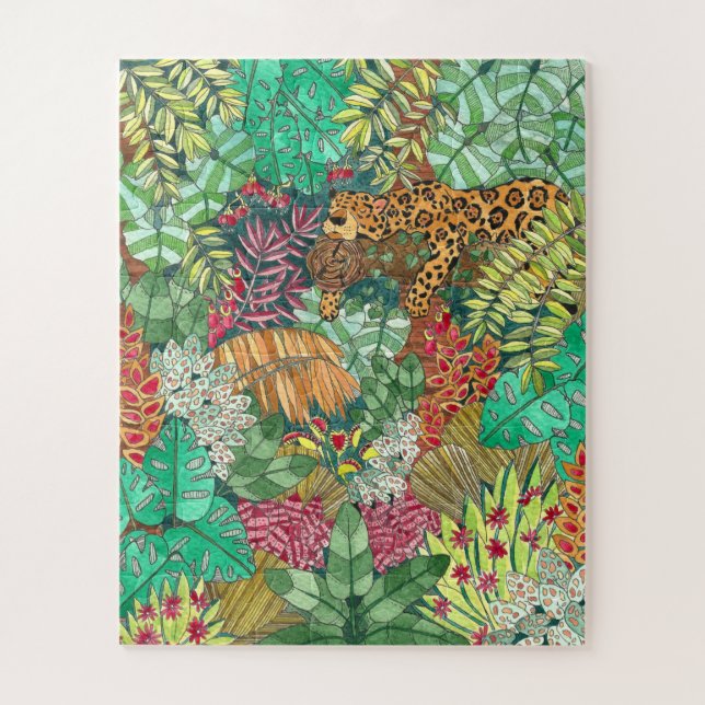 Puzzle Jungle aquarelle difficile (Vertical)
