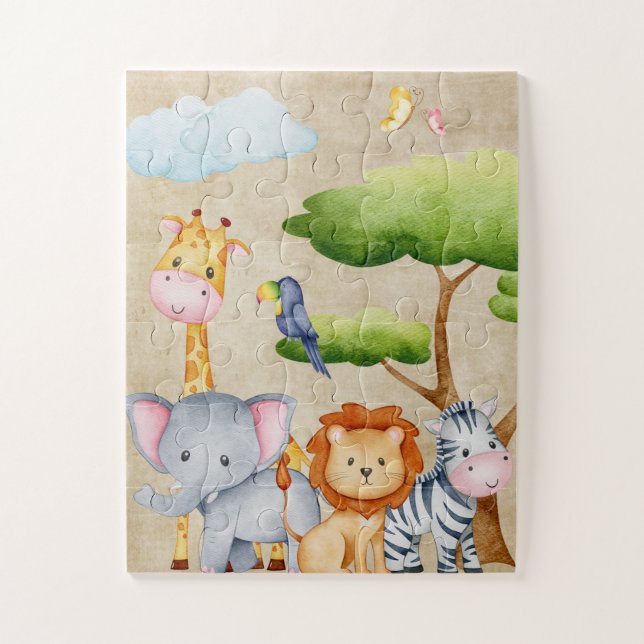 Puzzle Jungle tropicale Safari Animaux Baby Boy (Vertical)