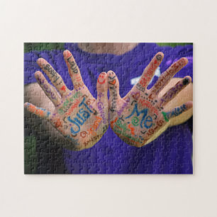 Puzzle Just Me Creative manuscrite mains de garçon