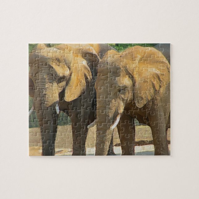 Puzzle Juste deux amis d'éléphant (Horizontal)