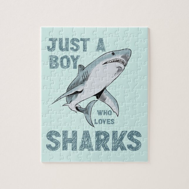 Puzzle Juste un garçon qui aime Sharks Shark Lover (Vertical)