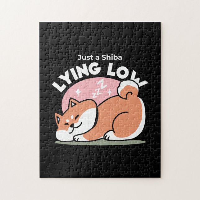 Puzzle Juste un Shiba allongé bas : mignonne conception S (Vertical)