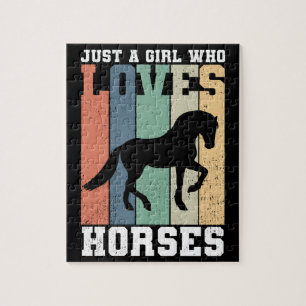 Puzzle Juste une fille qui aime les chevaux   Cheval rétr