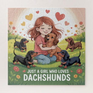 Puzzle Juste Une Fille Qui Aime Les Dachshunds