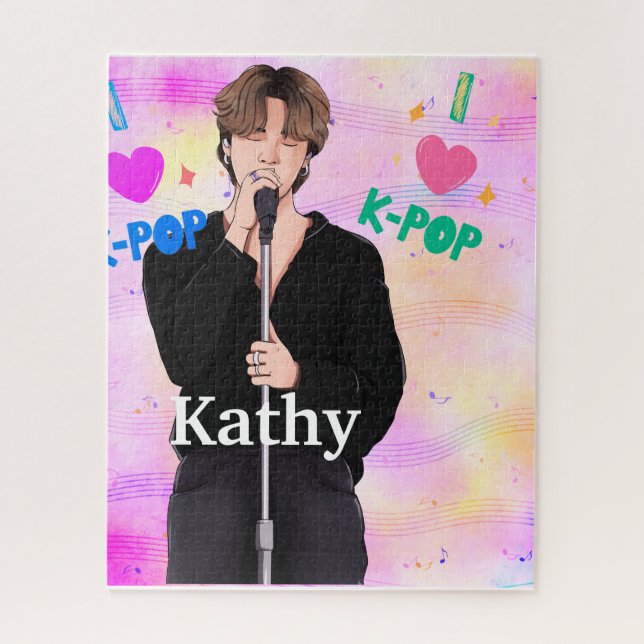 Puzzle K-Pop Music Fan Boy Band Singer Custom Pastel (Vertical)