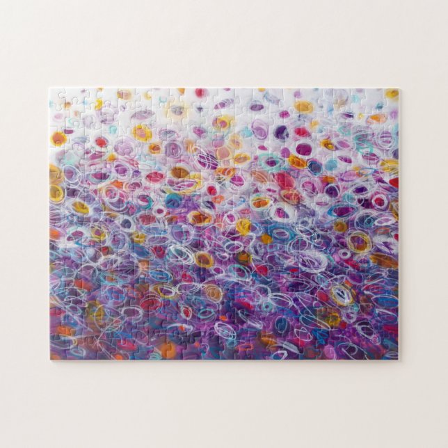 Puzzle Kaleidoscope - Peinture de cercles Abstraits viole (Horizontal)
