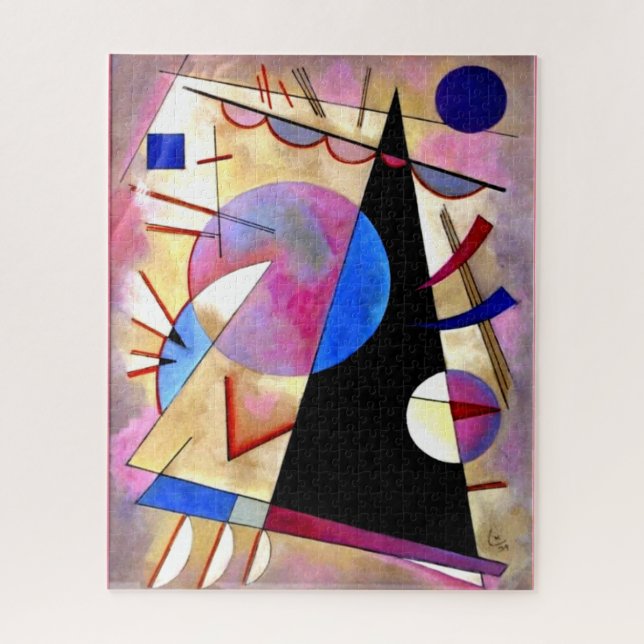 Puzzle Kandinsky - Cubisme Abstrait avec rose et blues (Vertical)