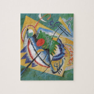 Puzzle Kandinsky rouge ovale Abstraite oeuvre d'art vert 