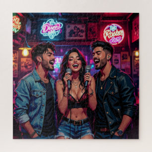 Puzzle Karaoke dans une bande dessinée de bar