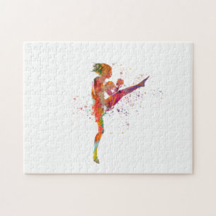 Puzzle Karate de thaï muay en aquarelle