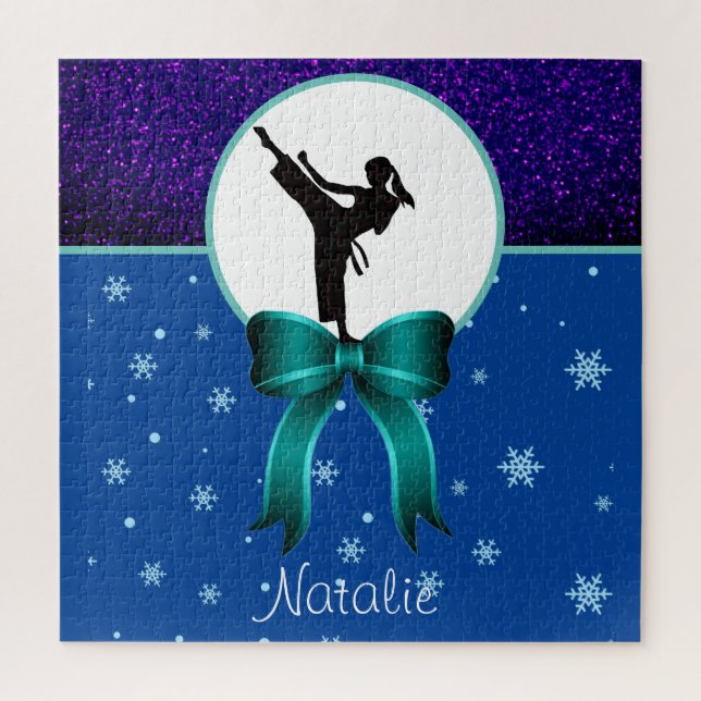 Puzzle Karate Girls Parties scintillant et Bow Snowflake  (Vertical)