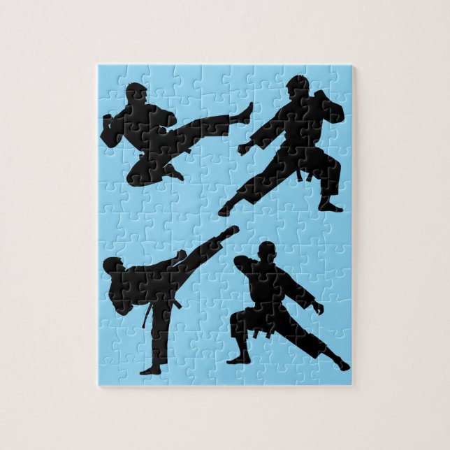 Puzzle Karate moderne tendance / Taekwondo / judo Blue (Vertical)