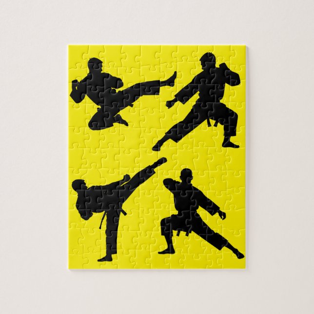 Puzzle Karate moderne tendance / Taekwondo / judo Jaune (Vertical)