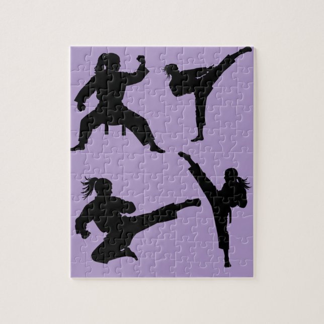 Puzzle Karate moderne tendance / Taekwondo / judo violet (Vertical)