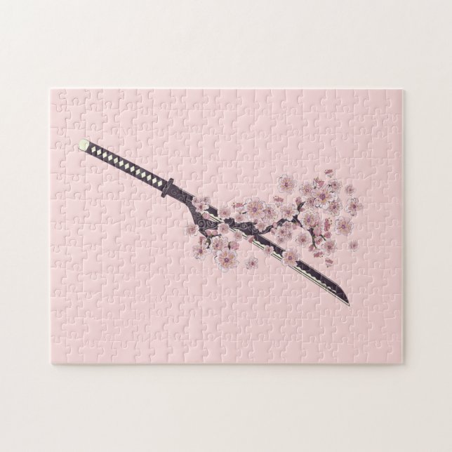 Puzzle Katana avec branche sakura (Horizontal)