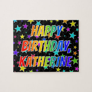 Puzzle "KATHERINE" Prénom, amusant "HEUREUX ANNIVERSAIRE