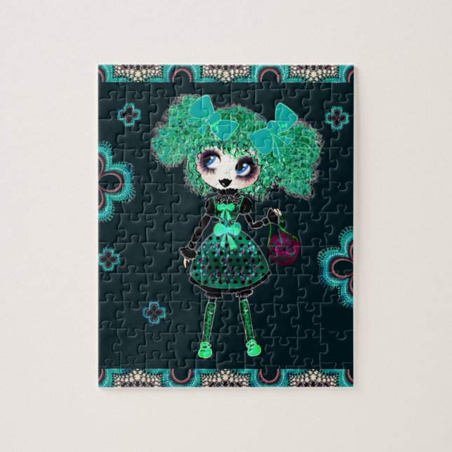 Puzzle Kawaii Girl PinkyP émeraude Gothloli (Vertical)