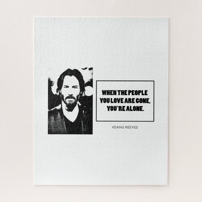 Puzzle Keanu Reeves cite un simple BG blanc (Vertical)