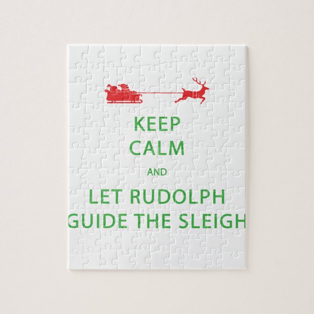 Puzzle Keep Calm Let Rudolph Guide Sleigh (Vertical)