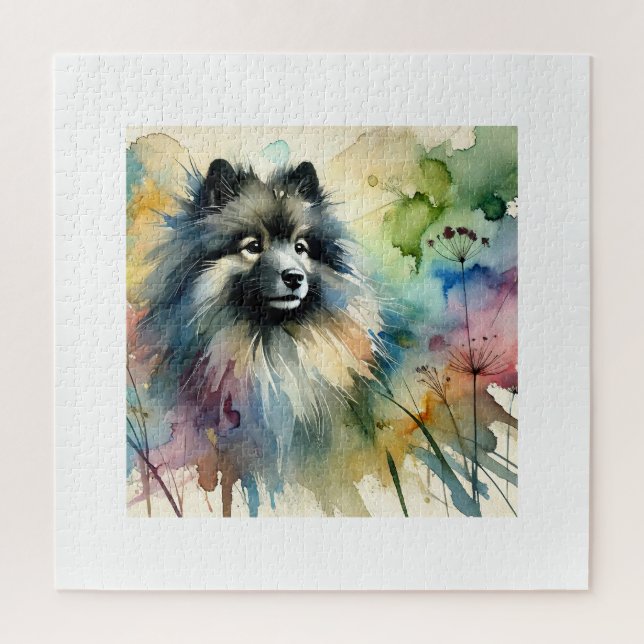 Puzzle Keeshond in Watercolor 150624AREF123 - Watercolor (Vertical)