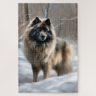 Puzzle Keeshond Qu'Il Neige Noël