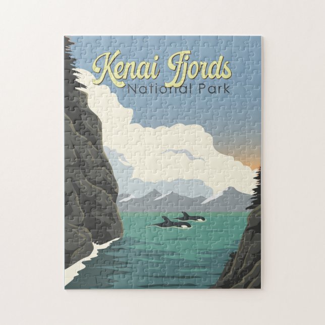 Puzzle Kenai Fjords National Park Illustration Art de Voy (Vertical)