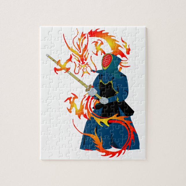 Puzzle Kendo Swordsman et Fire Dragon (Vertical)