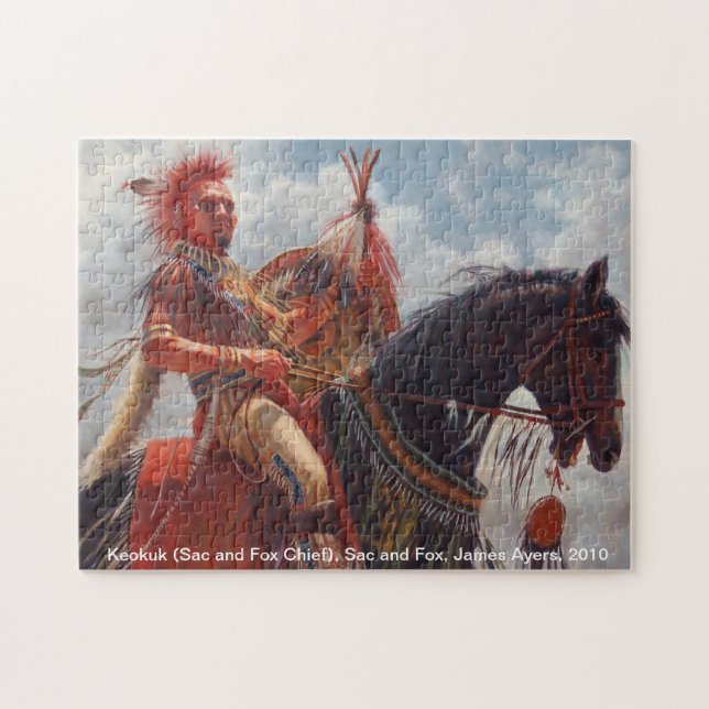 Puzzle Keokuk, sac et chef de Natif américain de Fox (Horizontal)